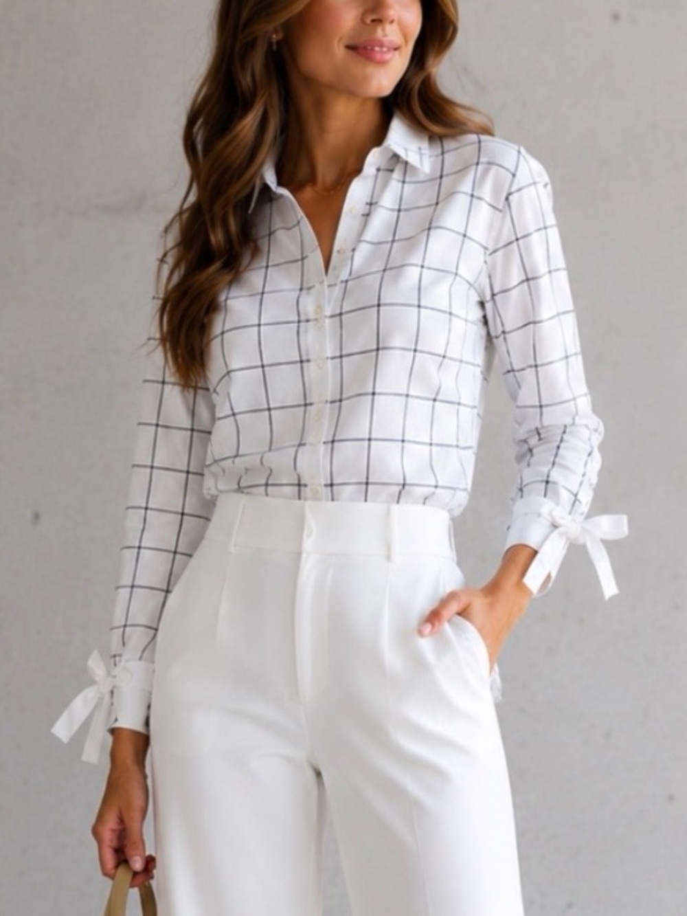 NWT Brooks Brothers White and Black Checkered Button-Down Shirt
